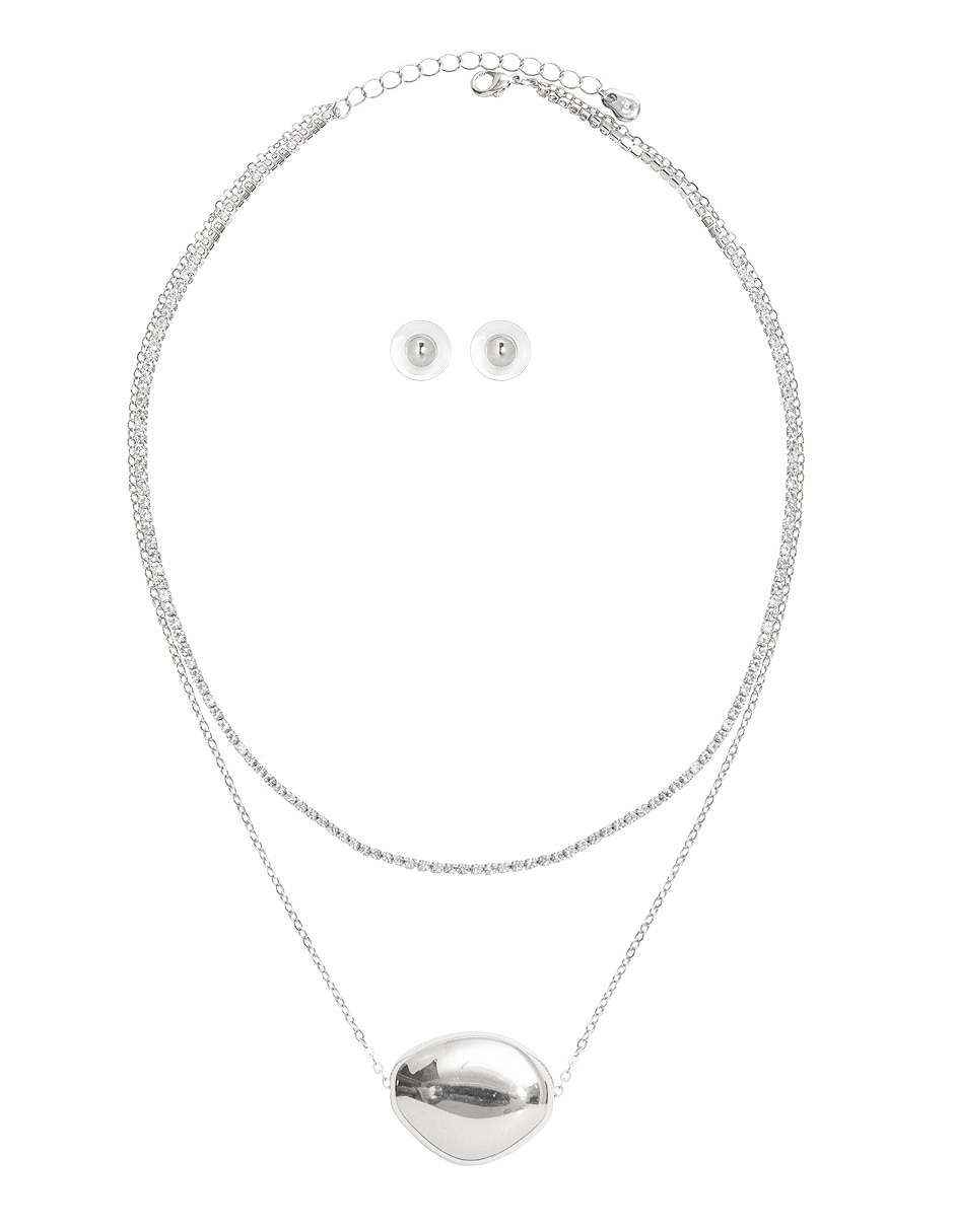 SET COLLAR MAP MN-90036GD ME, PLATEADO