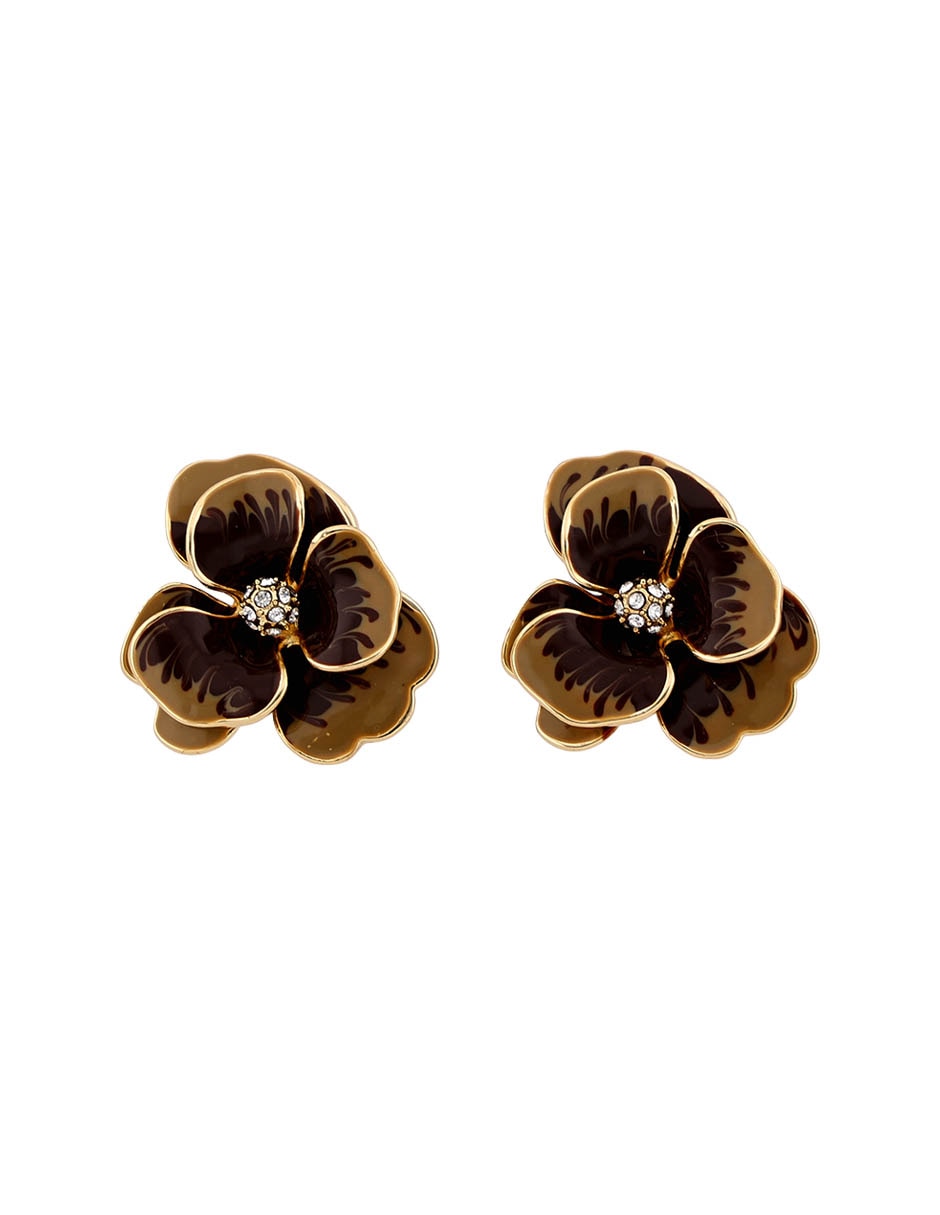Aretes de flor con acabado brillante