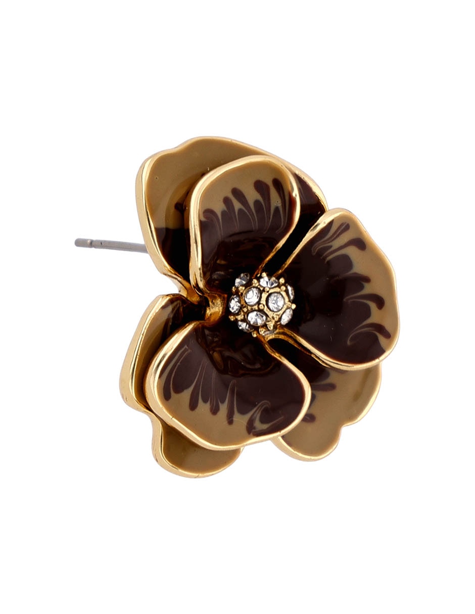 Aretes de flor con acabado brillante 2