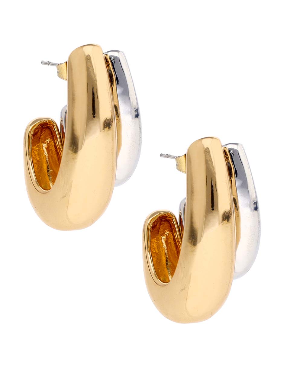 Aretes de aro circular con acabado brillante 2