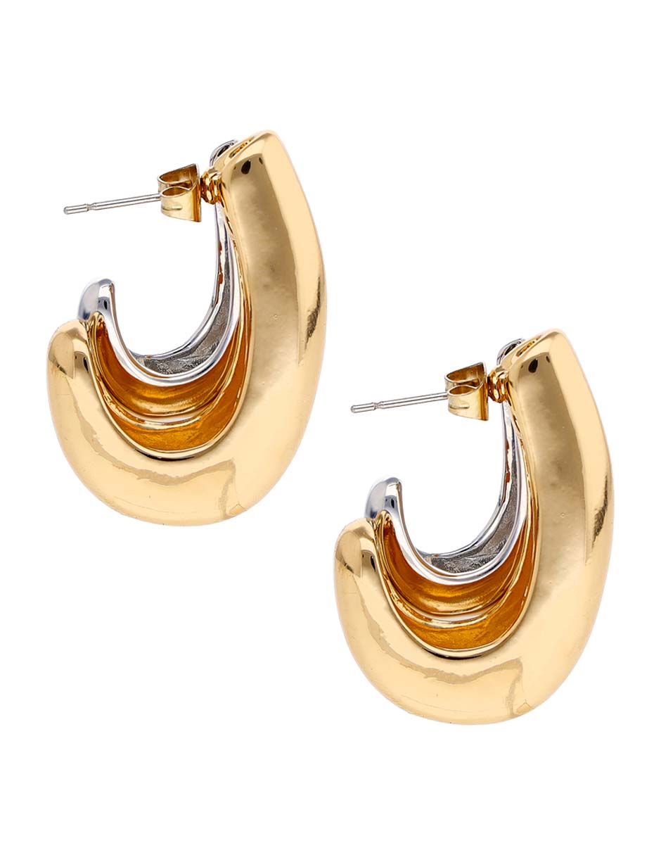 Aretes de aro circular con acabado brillante 3