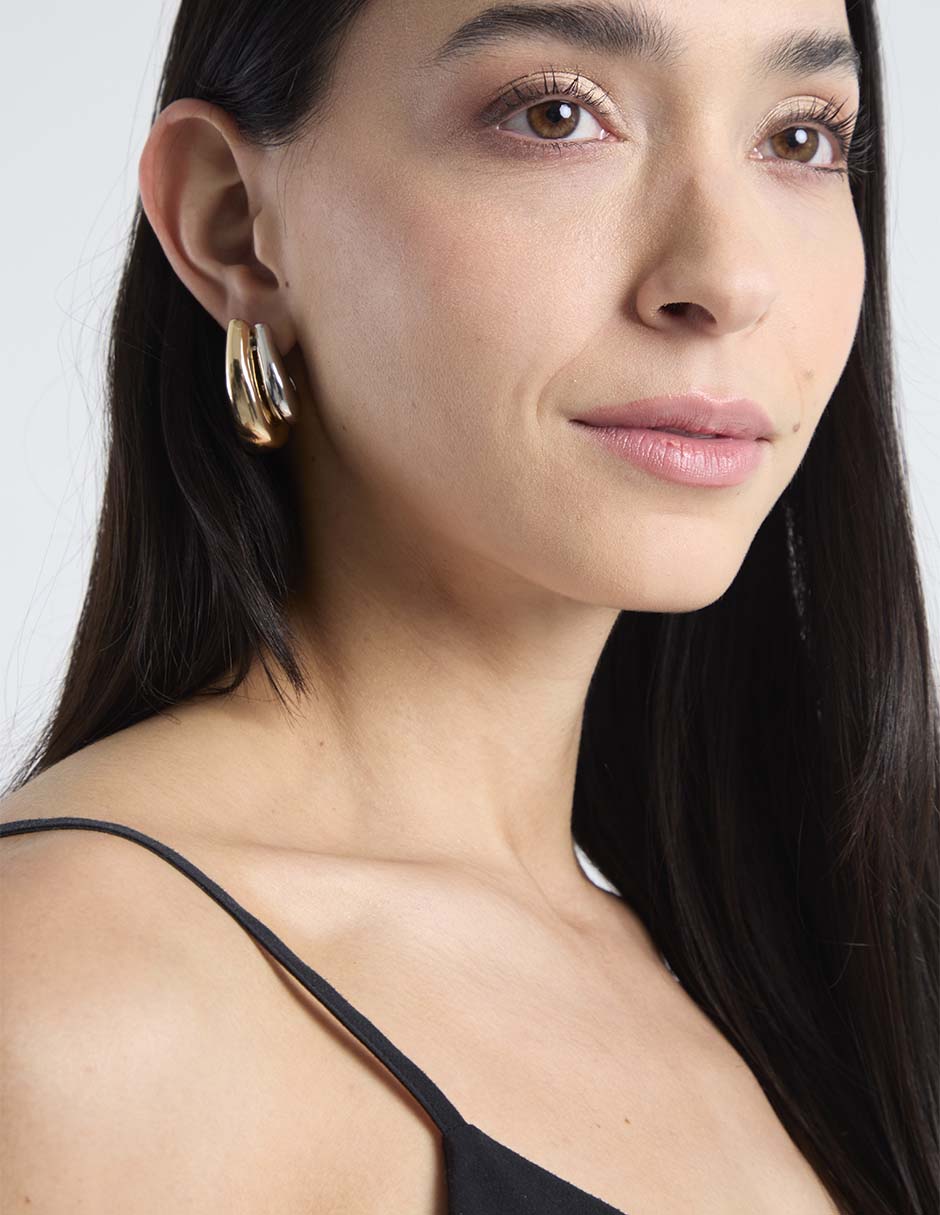 Aretes de aro circular con acabado brillante 4