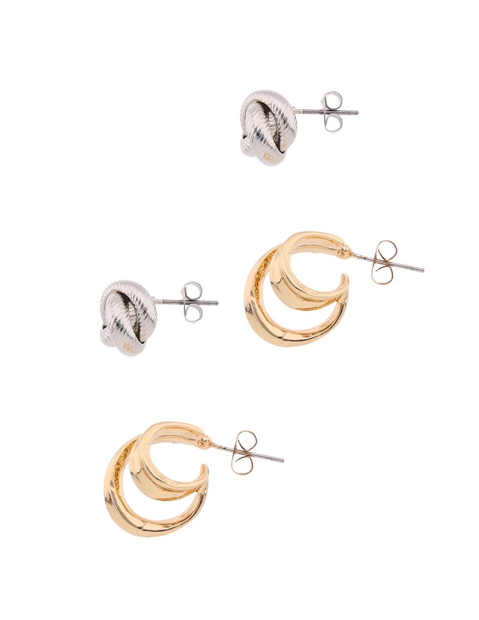 Set de aretes con acabado brillante 3