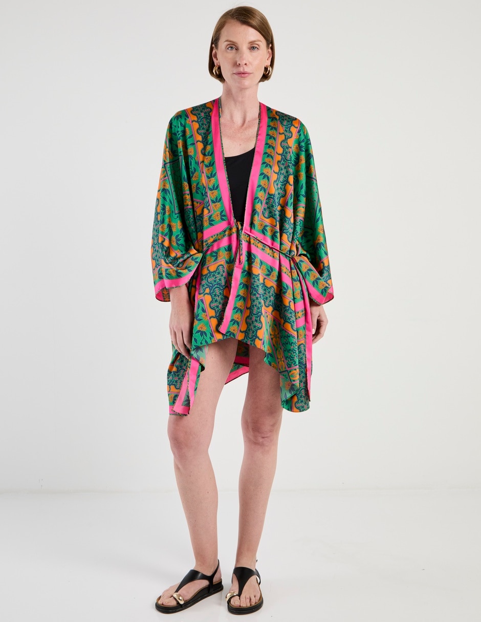 Salida de playa kimono Lien con amarre para mujer 3
