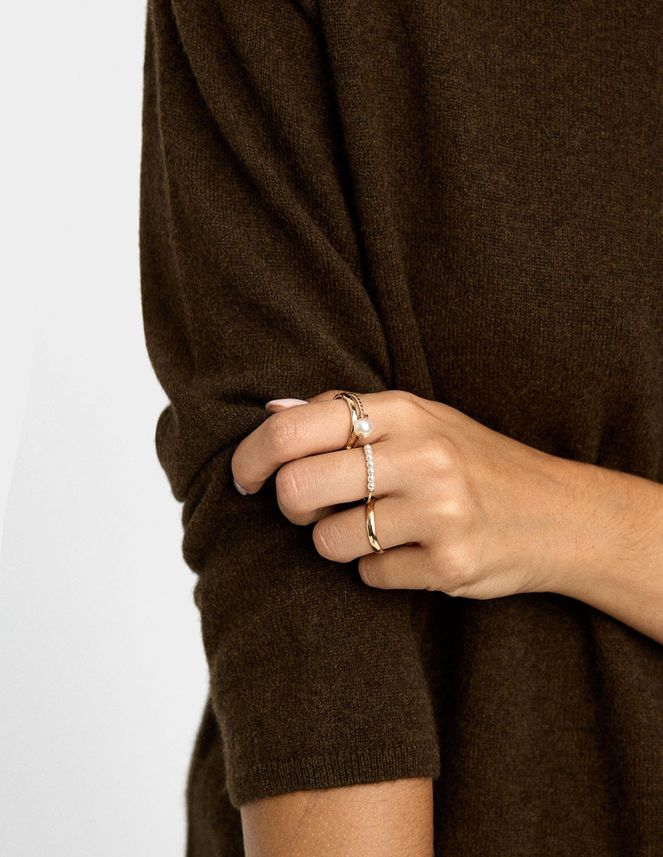 Set anillo Stay Classy perla pavé 2