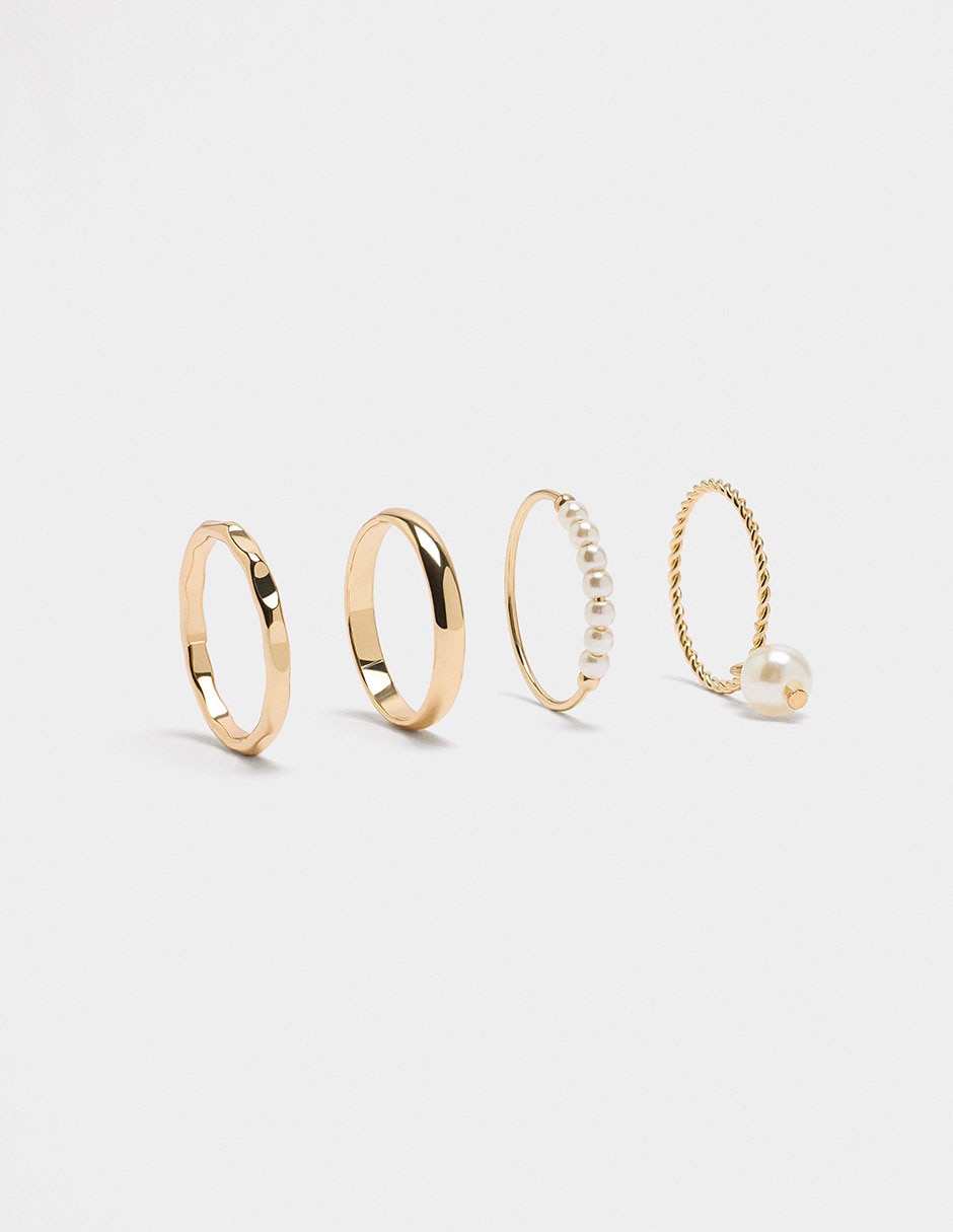 Set anillo Stay Classy perla pavé 4