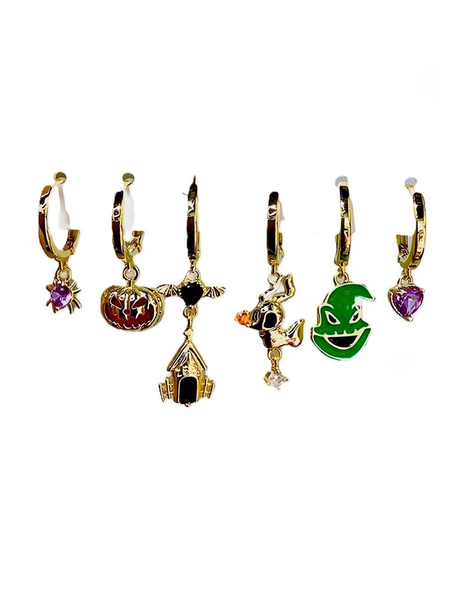 Set de aretes Jack with zero 10 k con acabado pulido zirconia cúbica