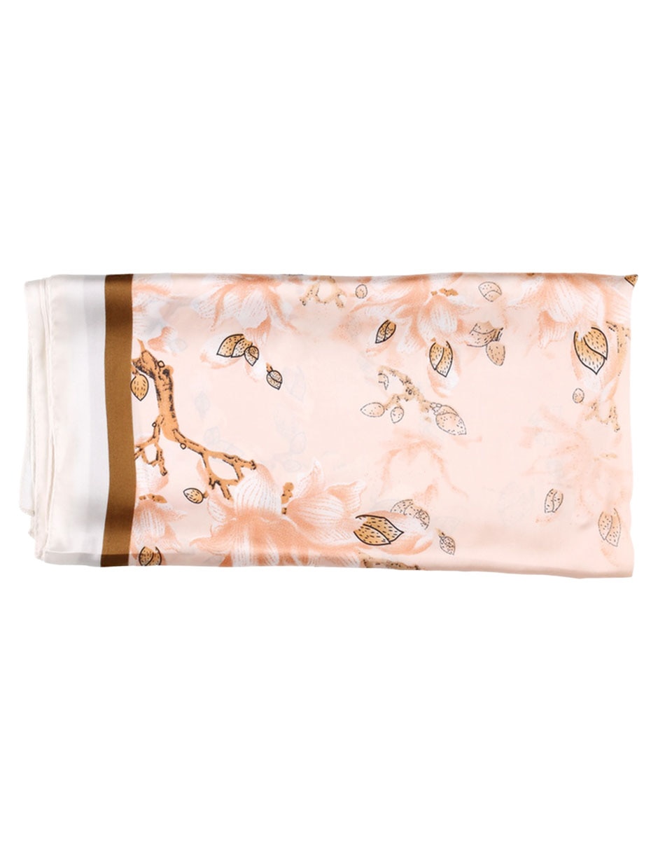 Mascada con estampado floral de seda para mujer 2