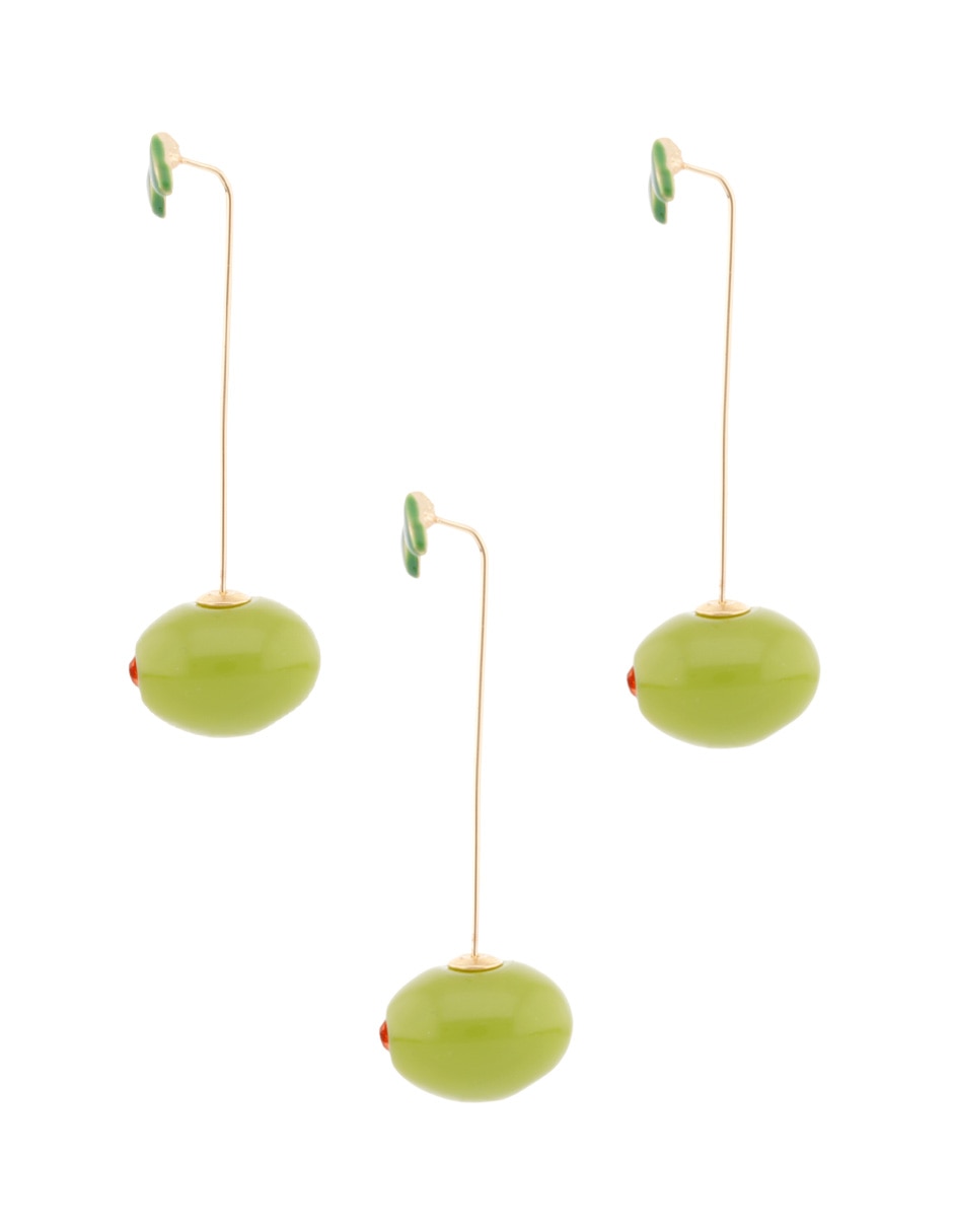 Aretes largos de cereza con acabado liso 3