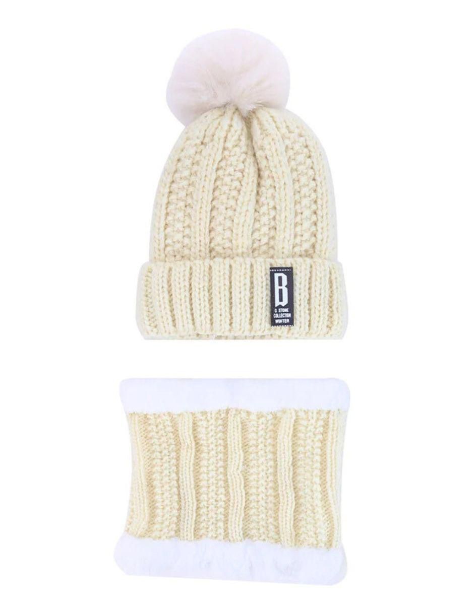 Set bufanda - gorro con pompón de mujer Set bufanda - gorro con pompón de mujer