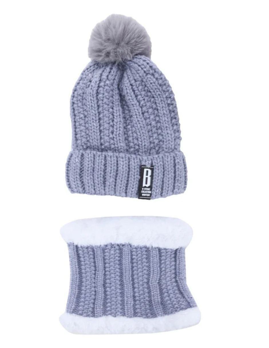Set bufanda - gorro con pompón de mujer Set bufanda - gorro con pompón de mujer