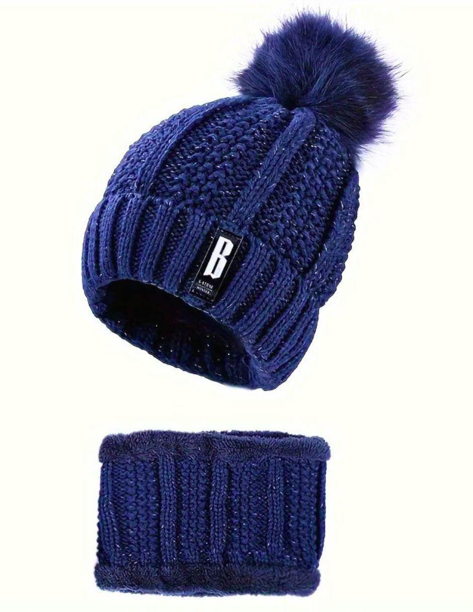 Set bufanda - gorro con pompón de mujer