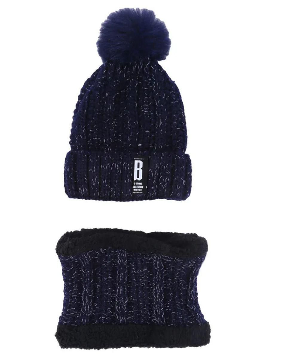 Set bufanda - gorro con pompón de mujer