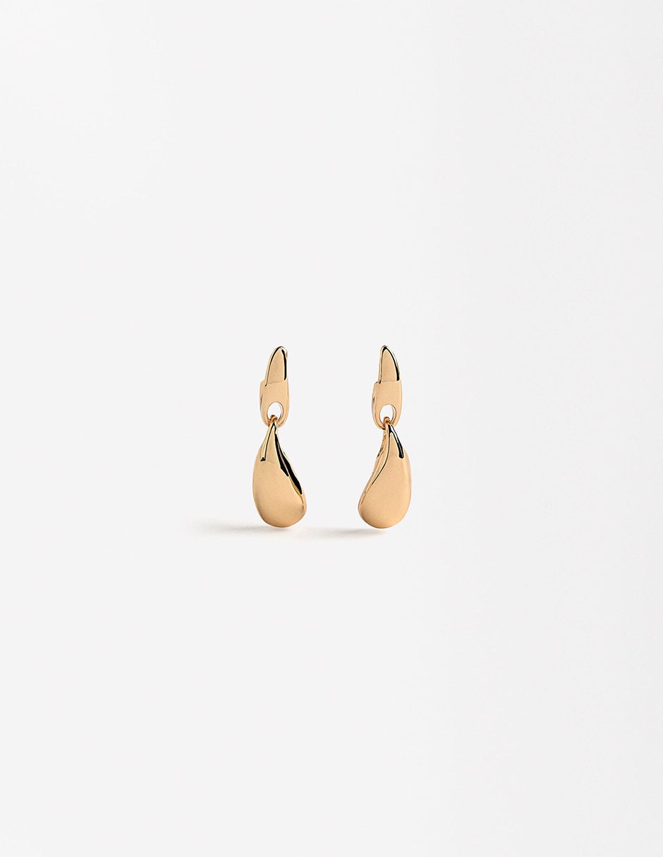 Aretes cortos de gota Golden Basics con acabado brillante