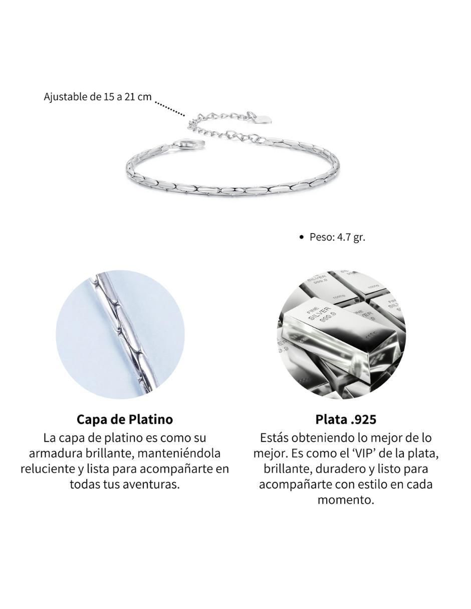 Pulsera de plata p 925 Beauty con acabado pulido 4