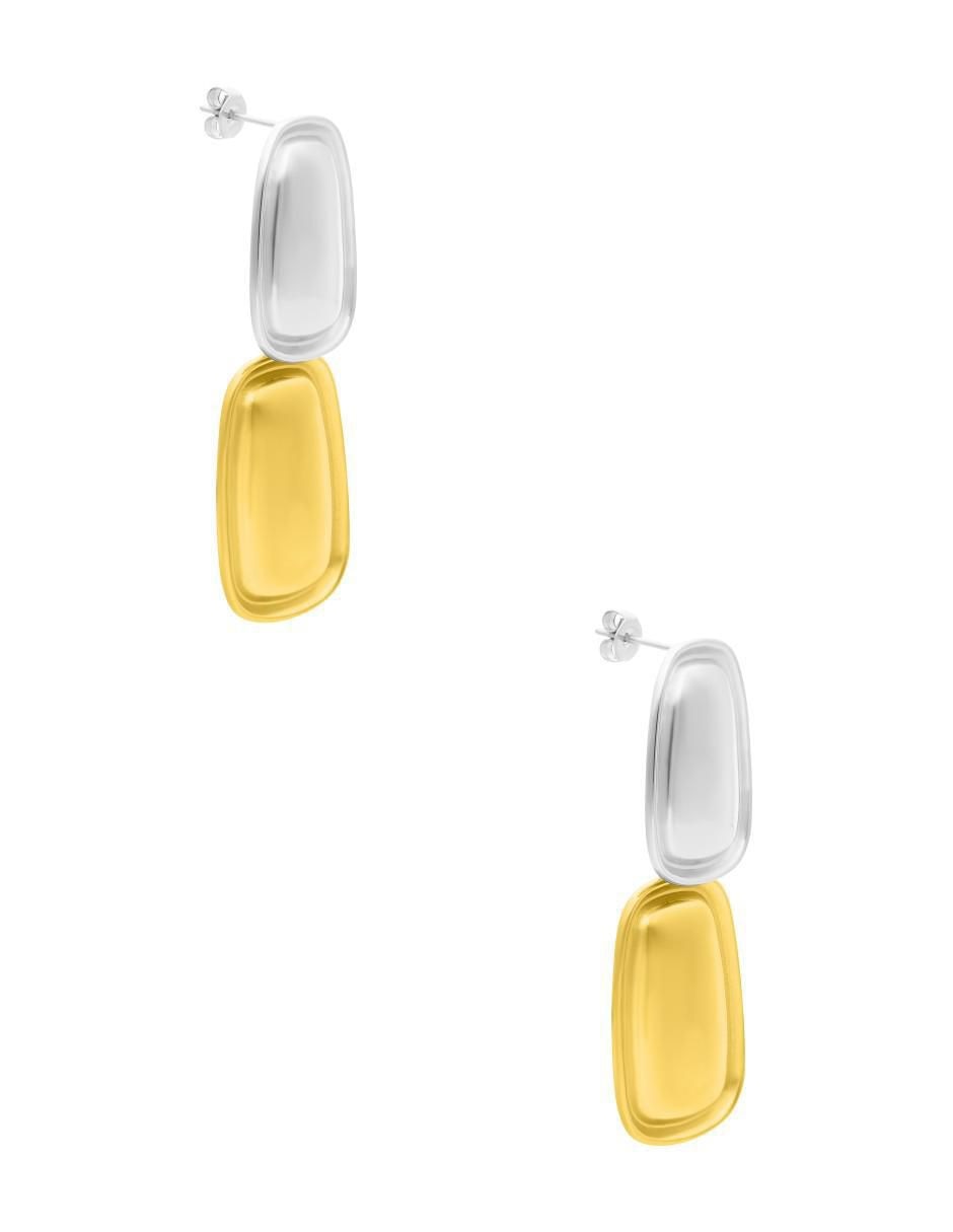 Aretes largos rectangulares Colección Tendencias de acero inoxidable con acabado brillante 4