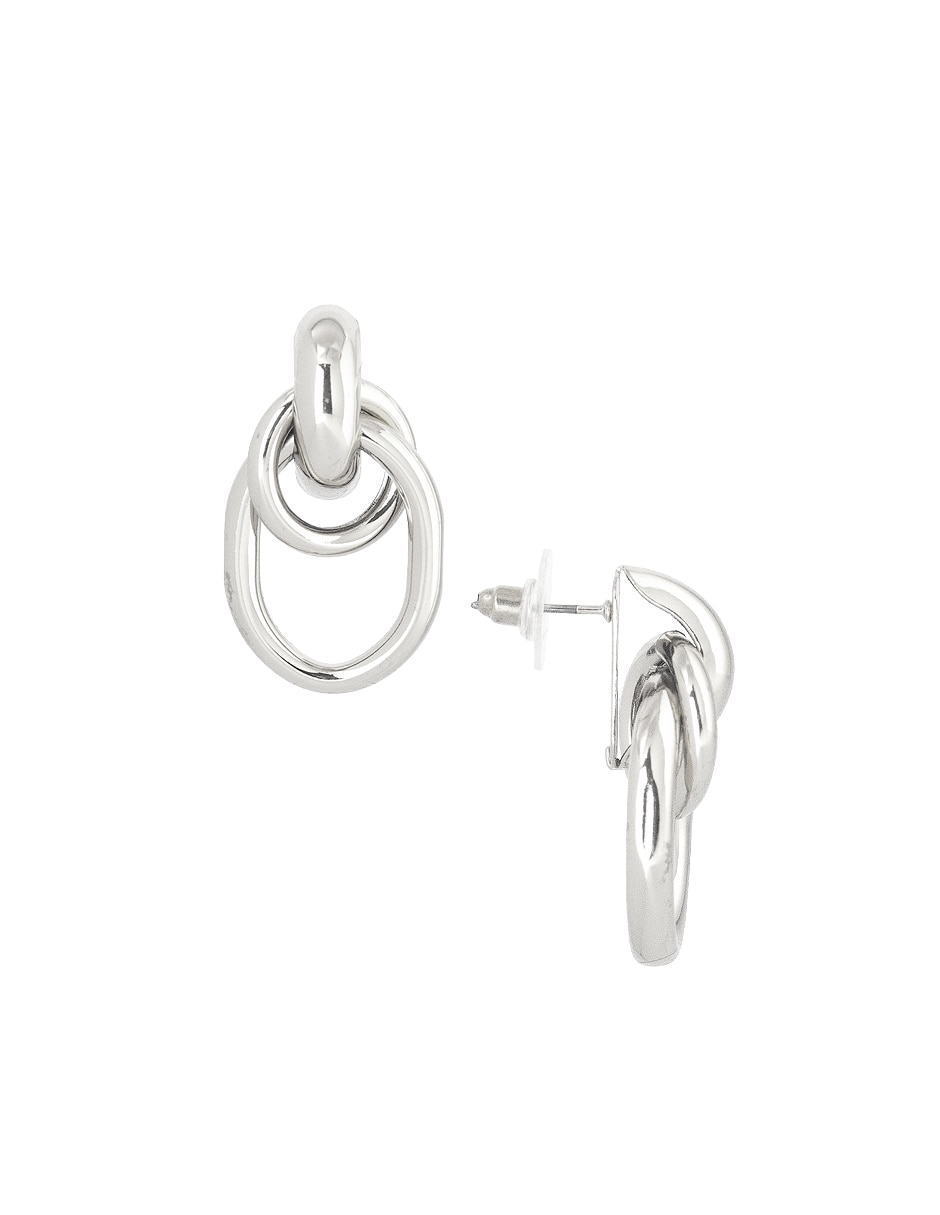 Aretes largos ovalados con acabado lustre 3