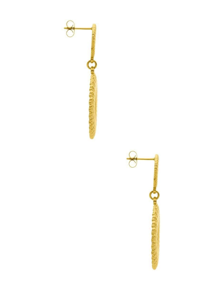 Aretes largos circulares Colección Tendencias  de acero inoxidable con acabado brillante 3