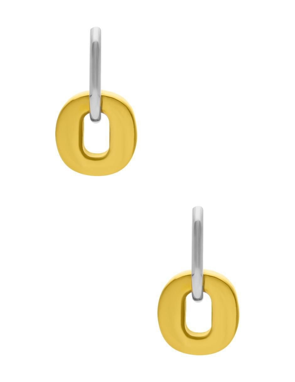 Aretes largos ovalados Colección Tendencias de acero inoxidable con acabado brillante Aretes largos ovalados Colección Tendencias de acero inoxidable con acabado brillante