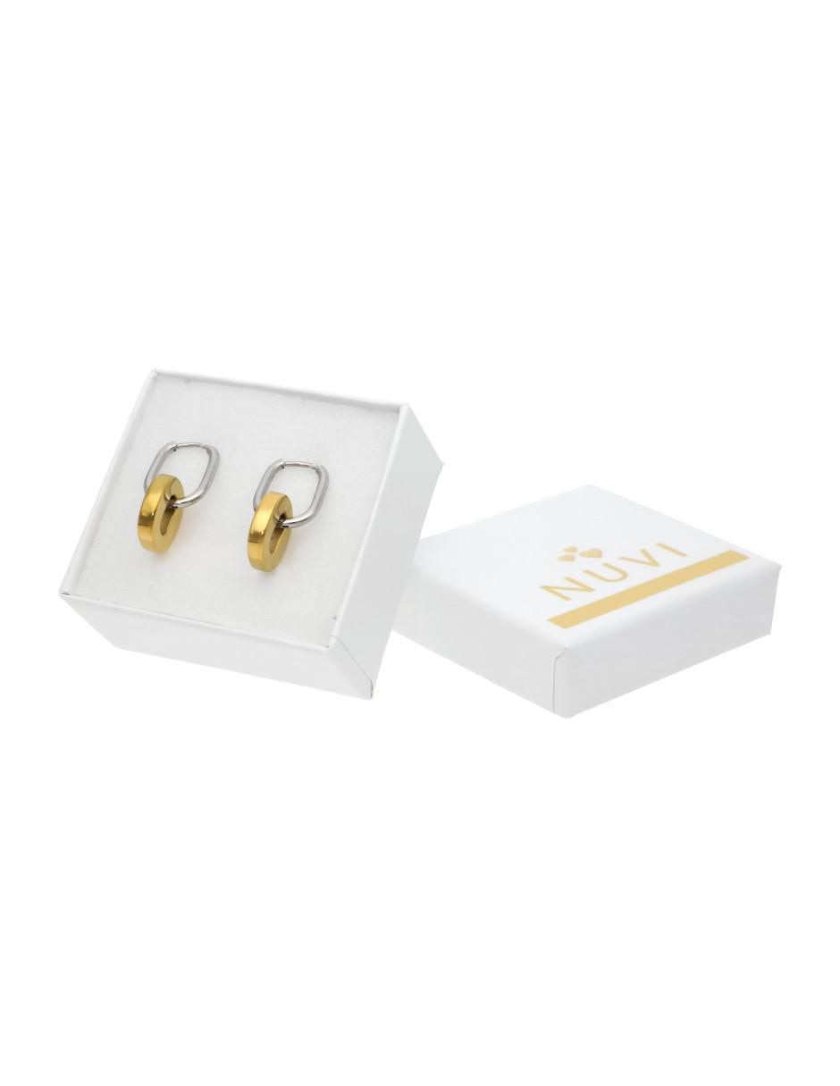 Aretes largos ovalados Colección Tendencias de acero inoxidable con acabado brillante 2