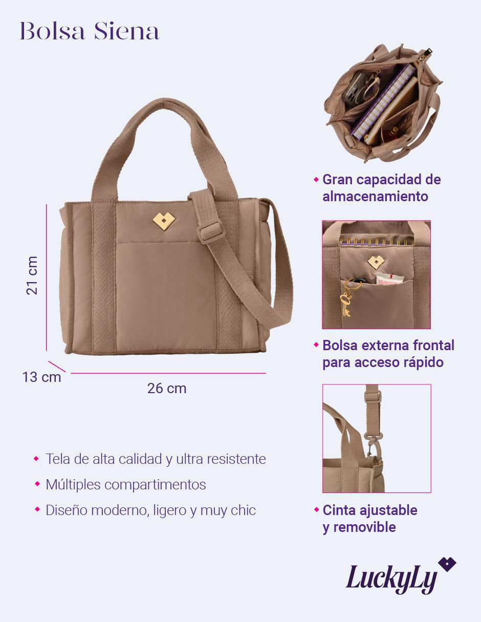 Bolsa crossbody luckyly siena para mujer