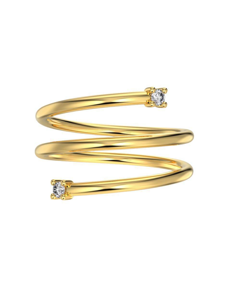 Anillo Elisea de plata P 925 zirconia con acabado baño de oro