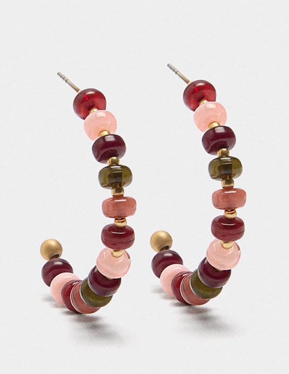 Aretes de aro Chromatic Grace con acabado esmaltado