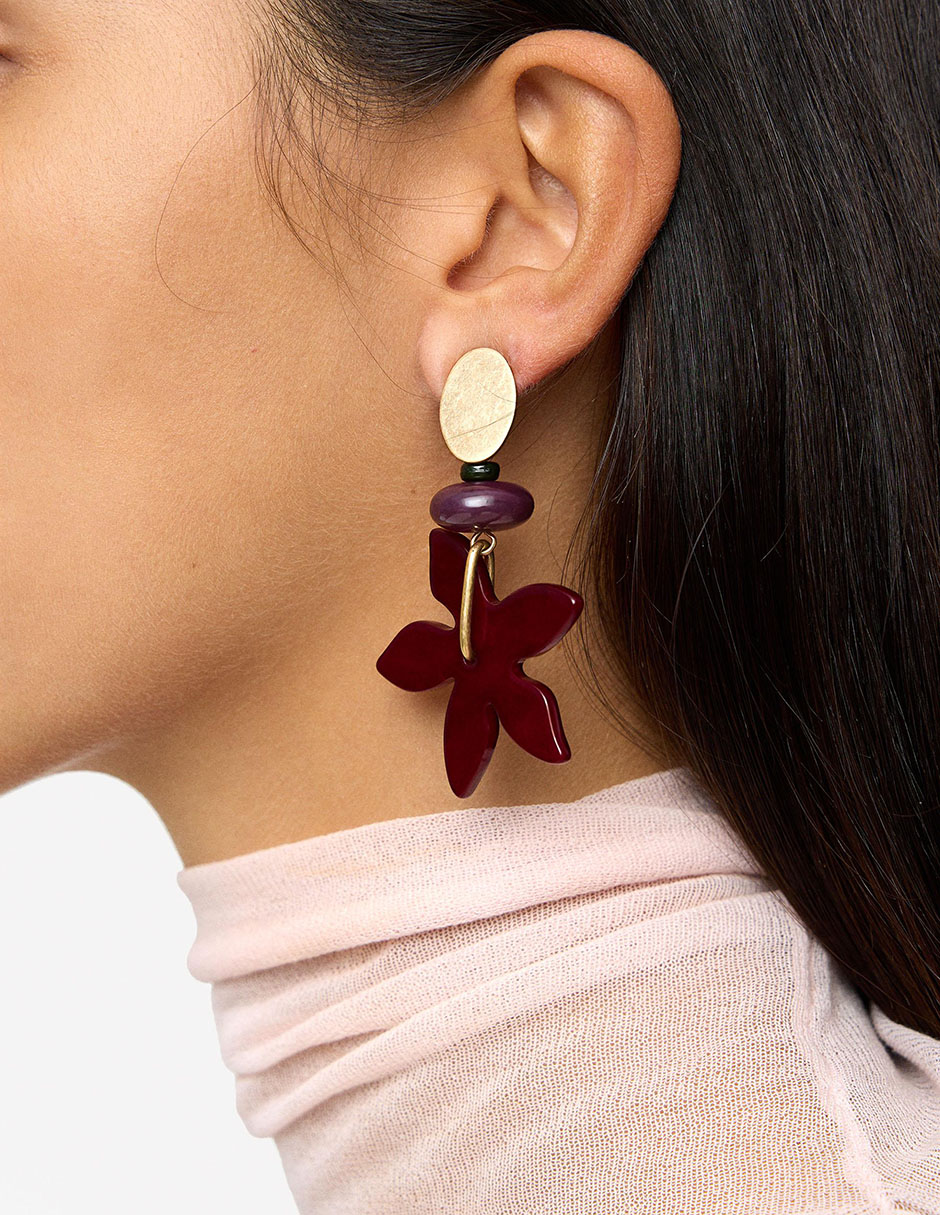 Aretes largos de flor Chromatic Grace 2