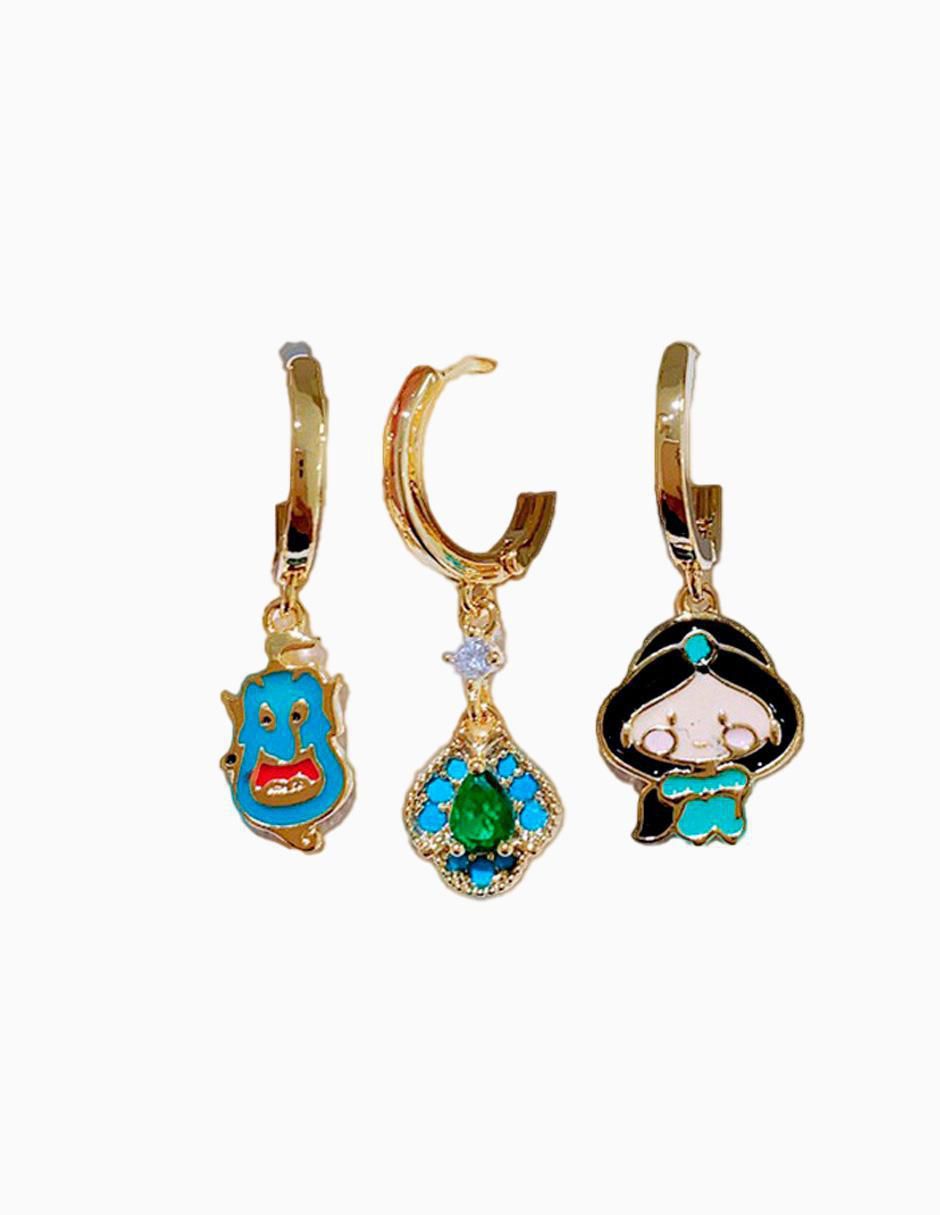 Set de aretes Jazmin Aladdin con acabado pulido zirconia cúbica 2