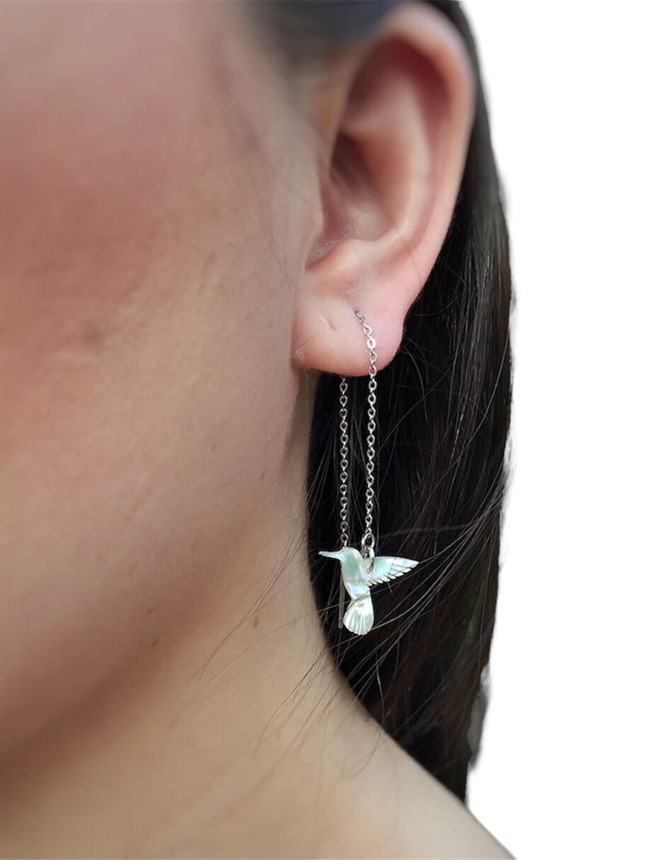 Largos "de (si aplica)" colibrí colibrí mirlo blanco sin familia o colección "de" acero inoxidable sin kilataje "con acabado" brillante concha de abulón