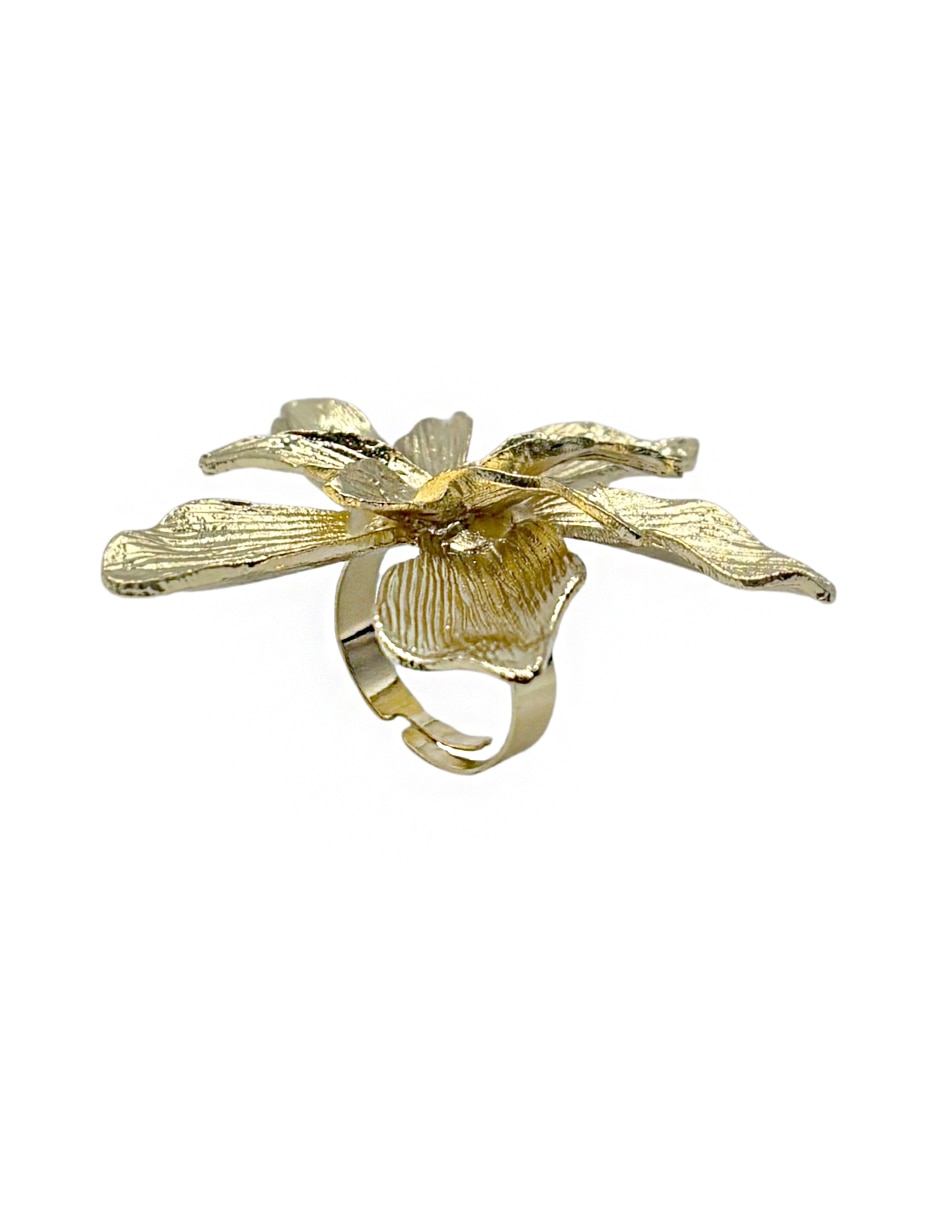 Anillo de flor martillado 3