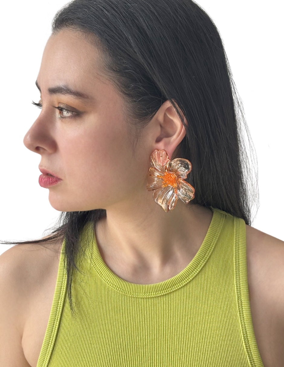 Aretes largos de flor Accesorios Dama 2