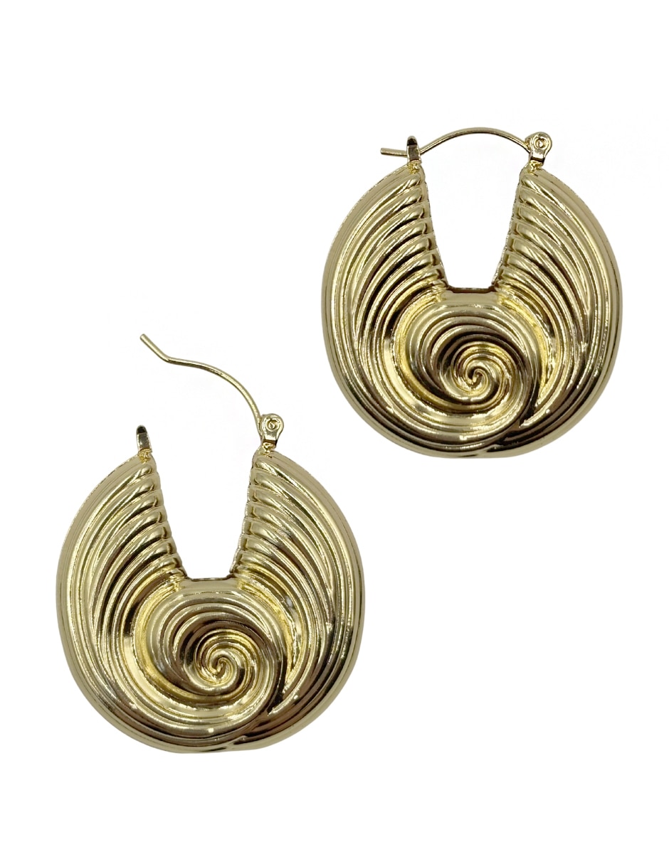Aretes huggies de caracol con acabado brillante 6
