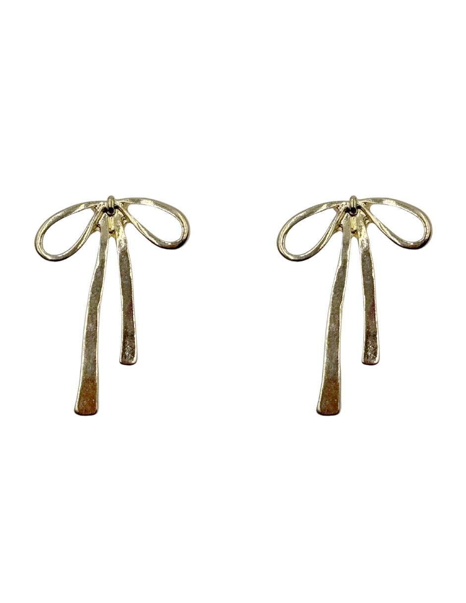 Aretes largos de moño