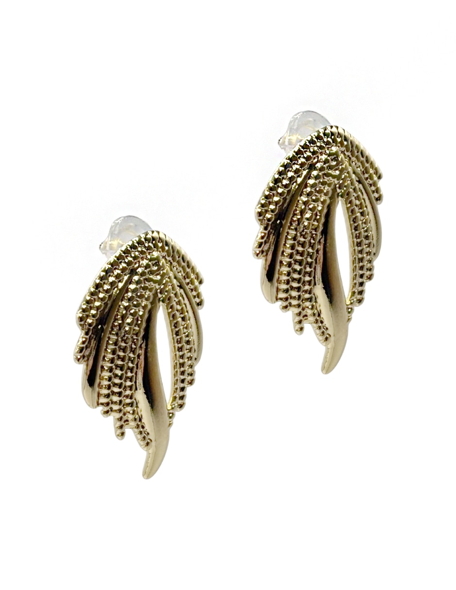 Aretes largos de hoja con acabado liso 2