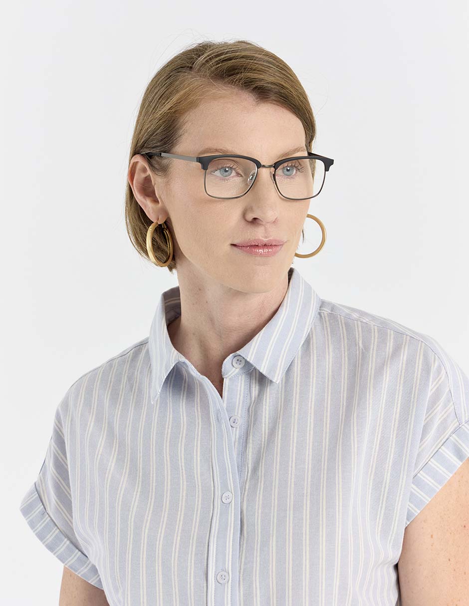 Lentes de lectura Foster Grant Readers FGR PERKINS BLK cuadrado para mujer 6