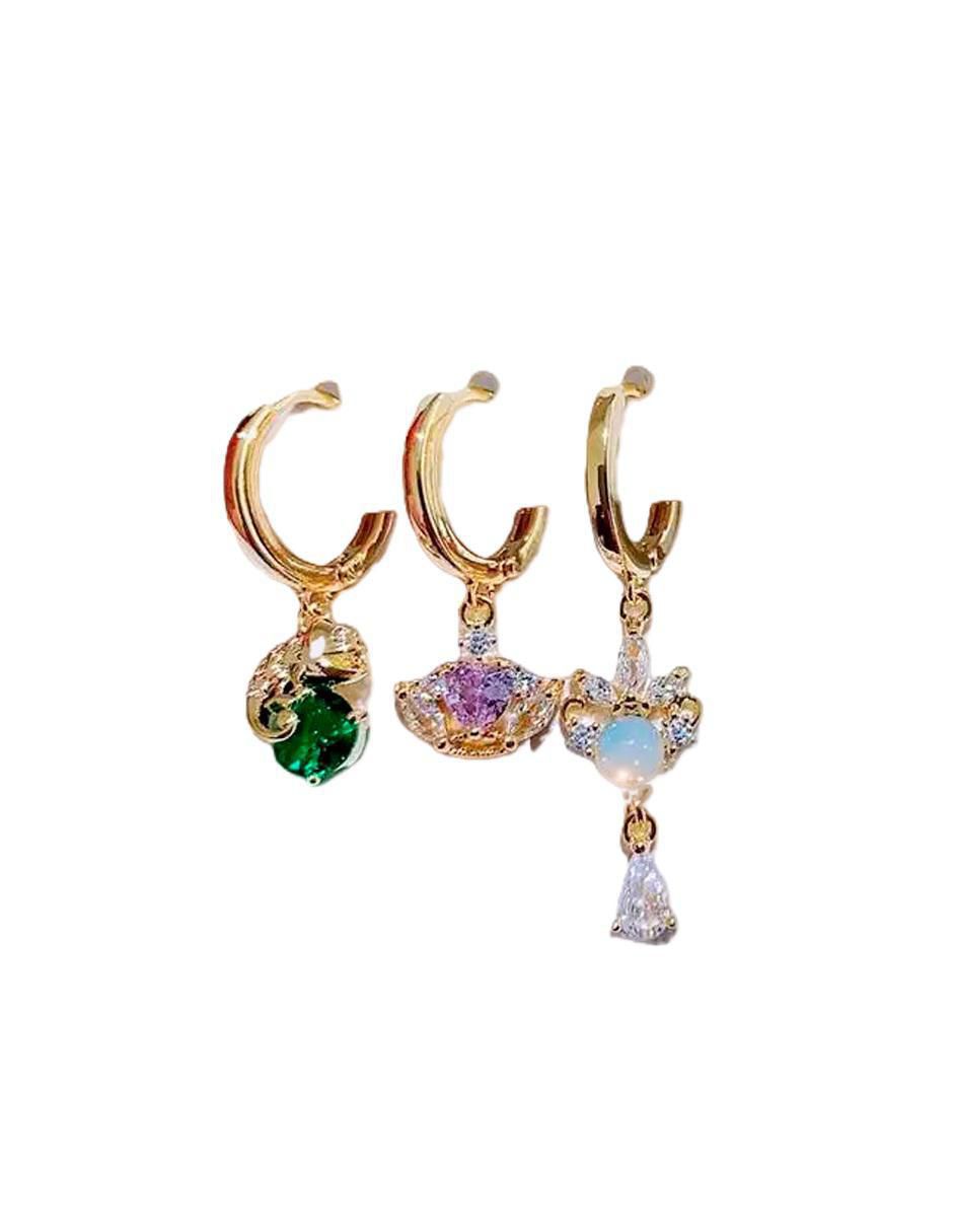Set de aretes Rapunzel de oro laminado 9 k con acabado pulido 3