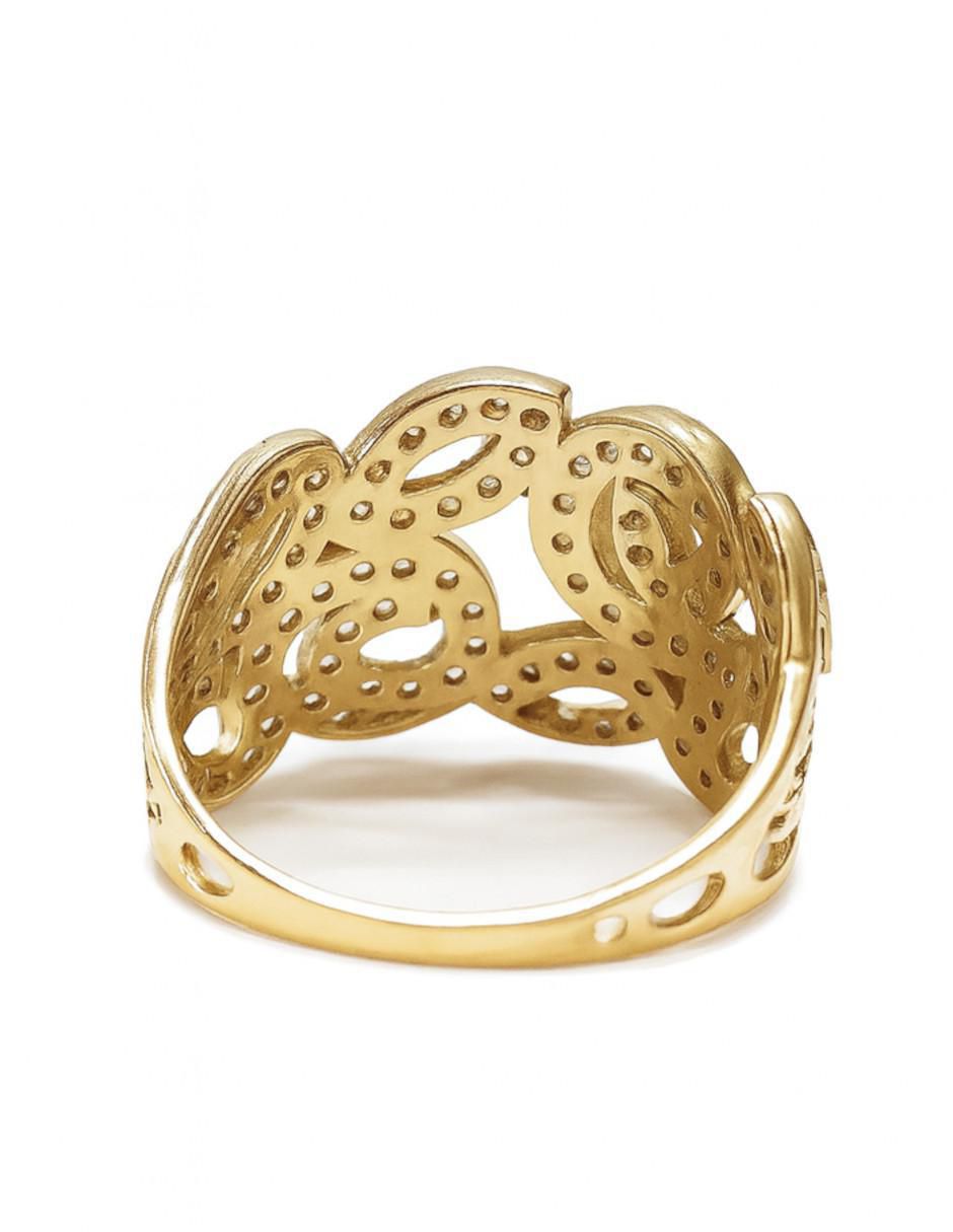 Anillo 14 k de oro amarillo circonita pulido 4