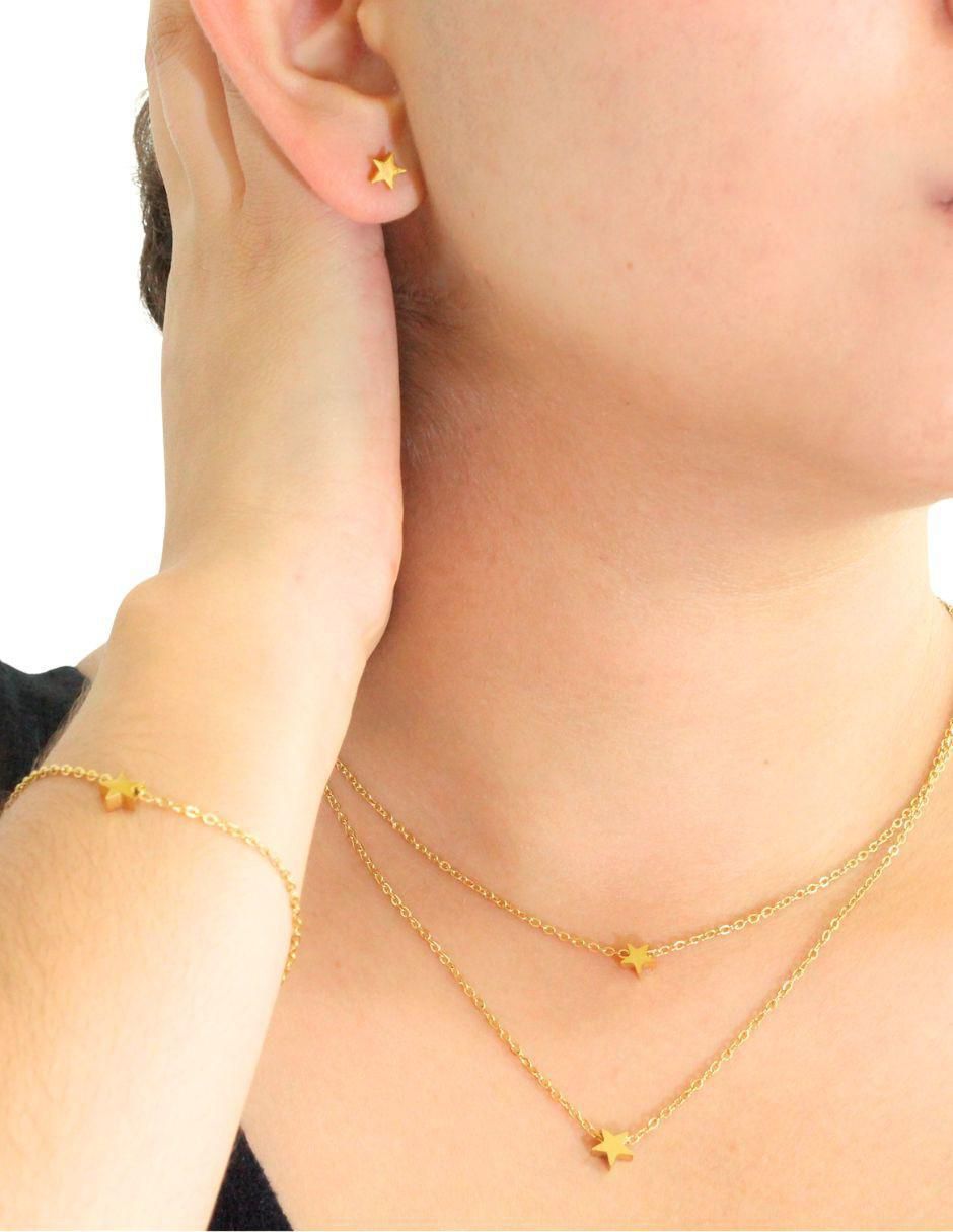 Aretes, collar y pulsera de estrella 2