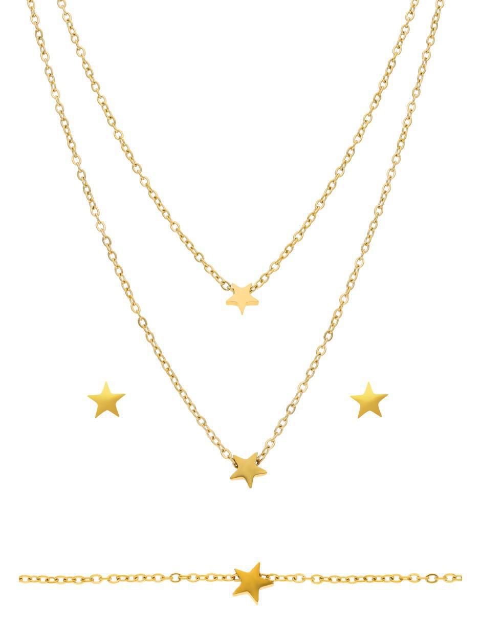 Aretes, collar y pulsera de estrella 3