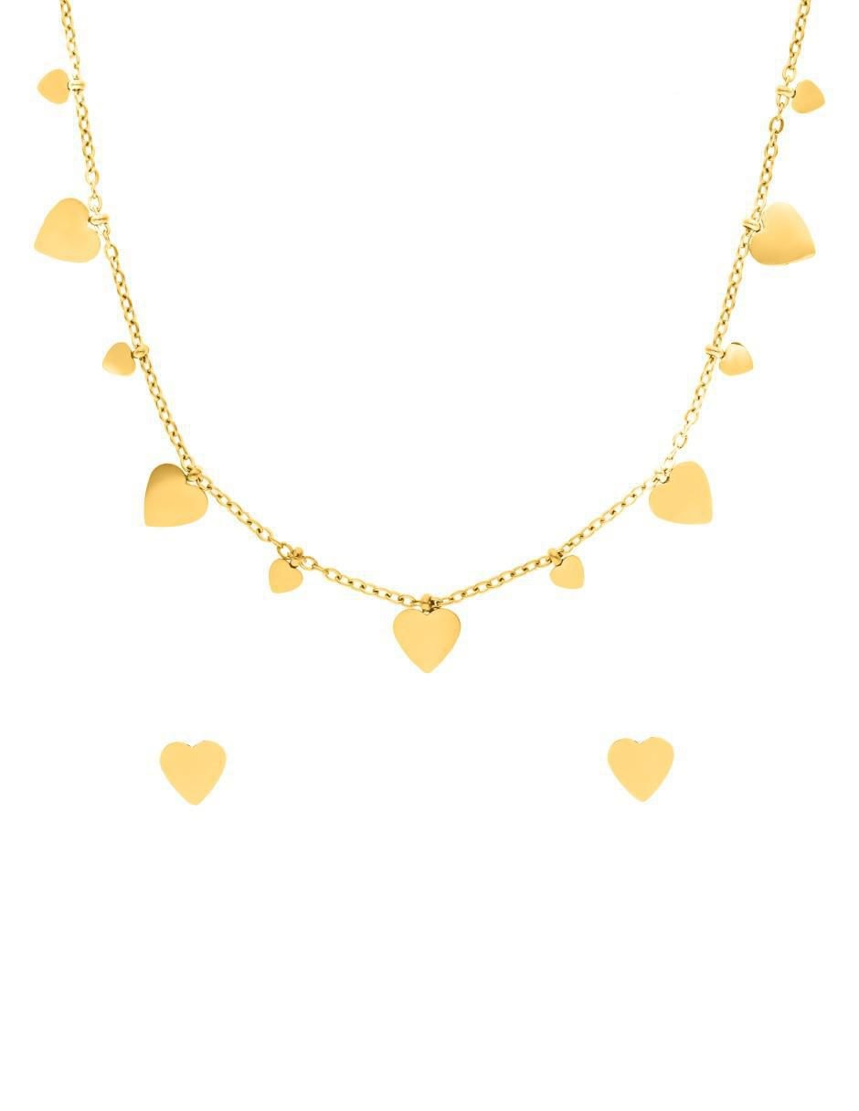 Aretes y collar de corazón
