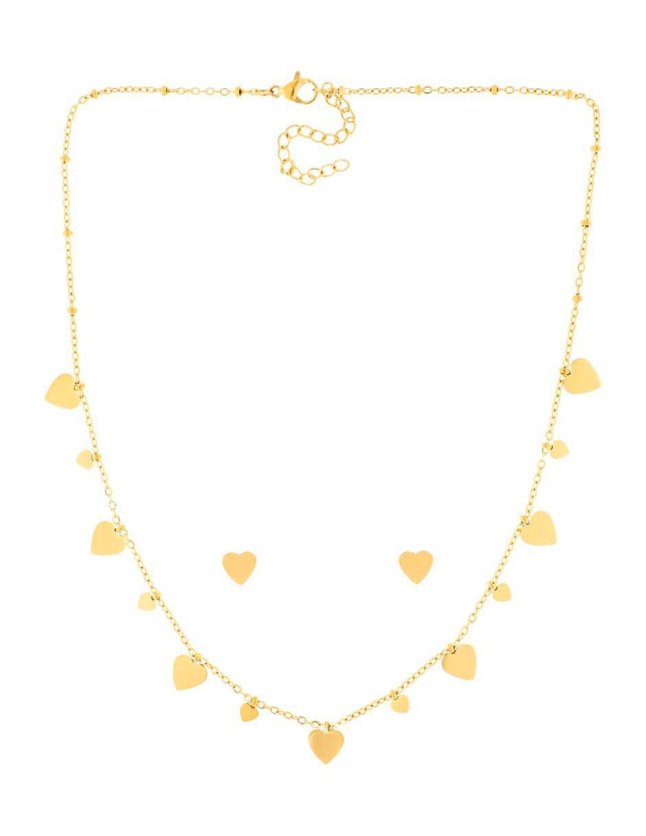 Aretes y collar de corazón 3
