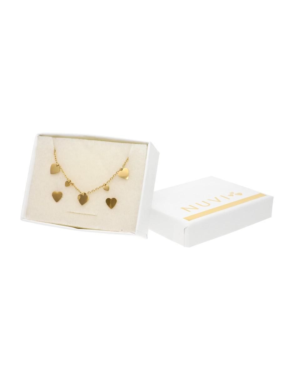 Aretes y collar de corazón 4