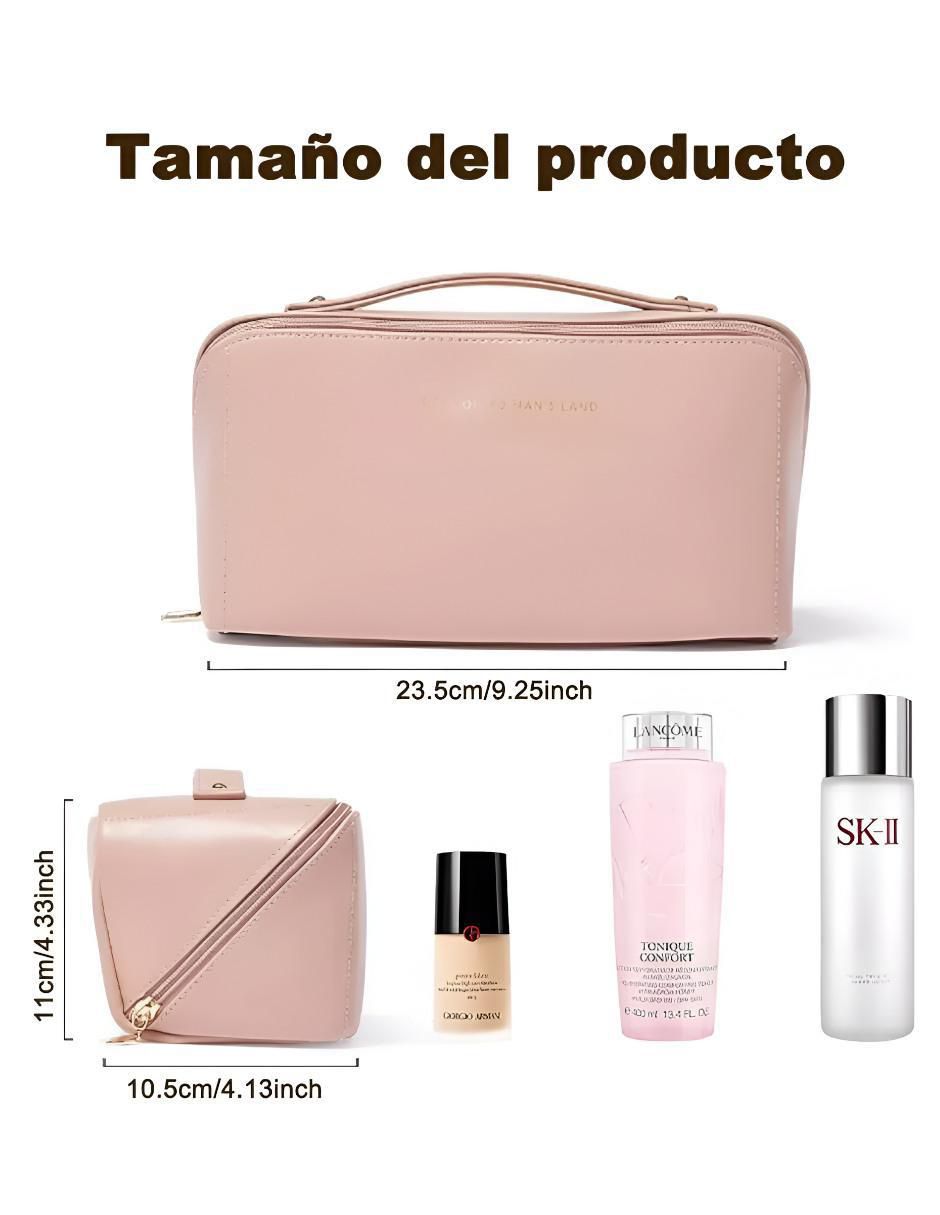 Cosmetiquera multiusos impermeable de cuero unisex 3