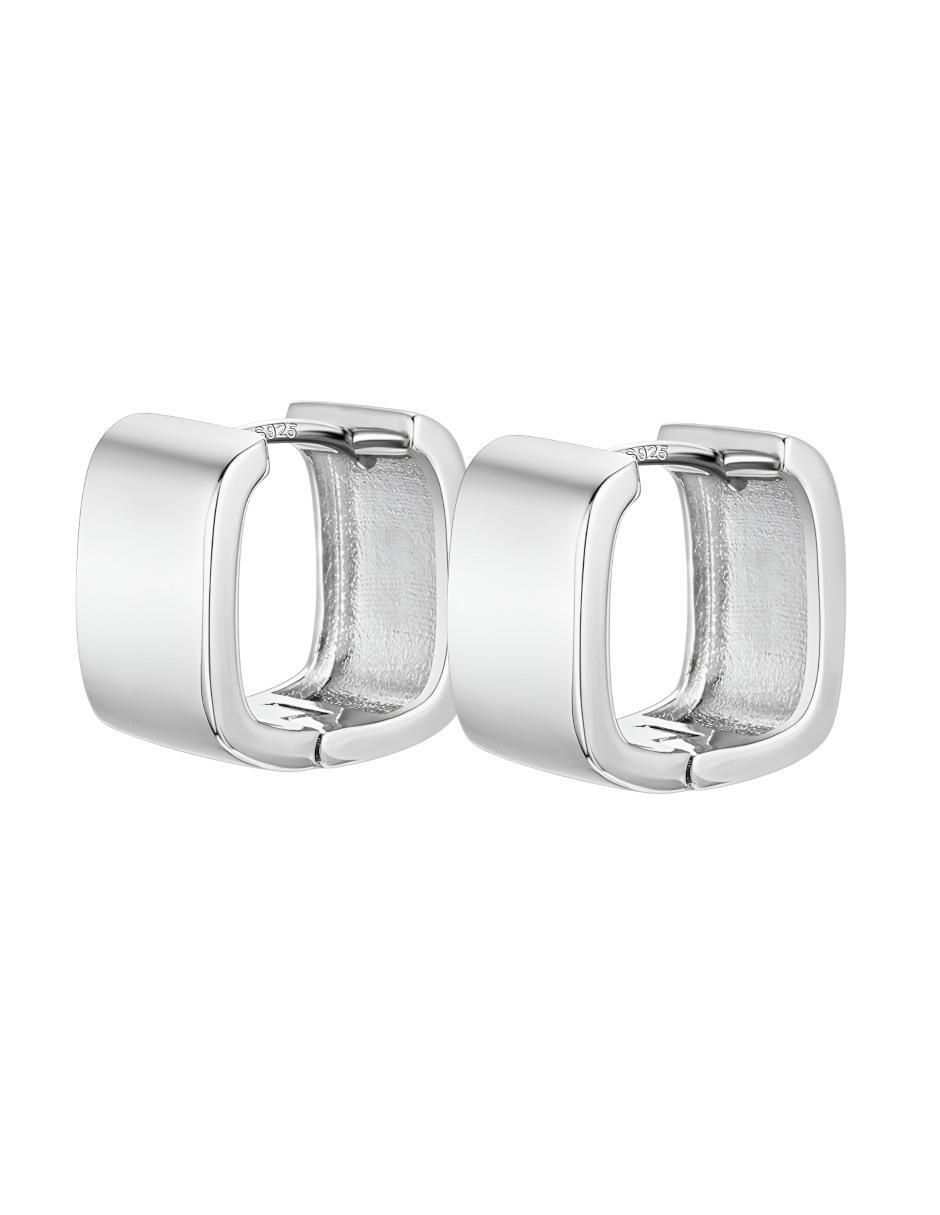 Aretes cortos de cubo de plata P 925 con acabado pulido