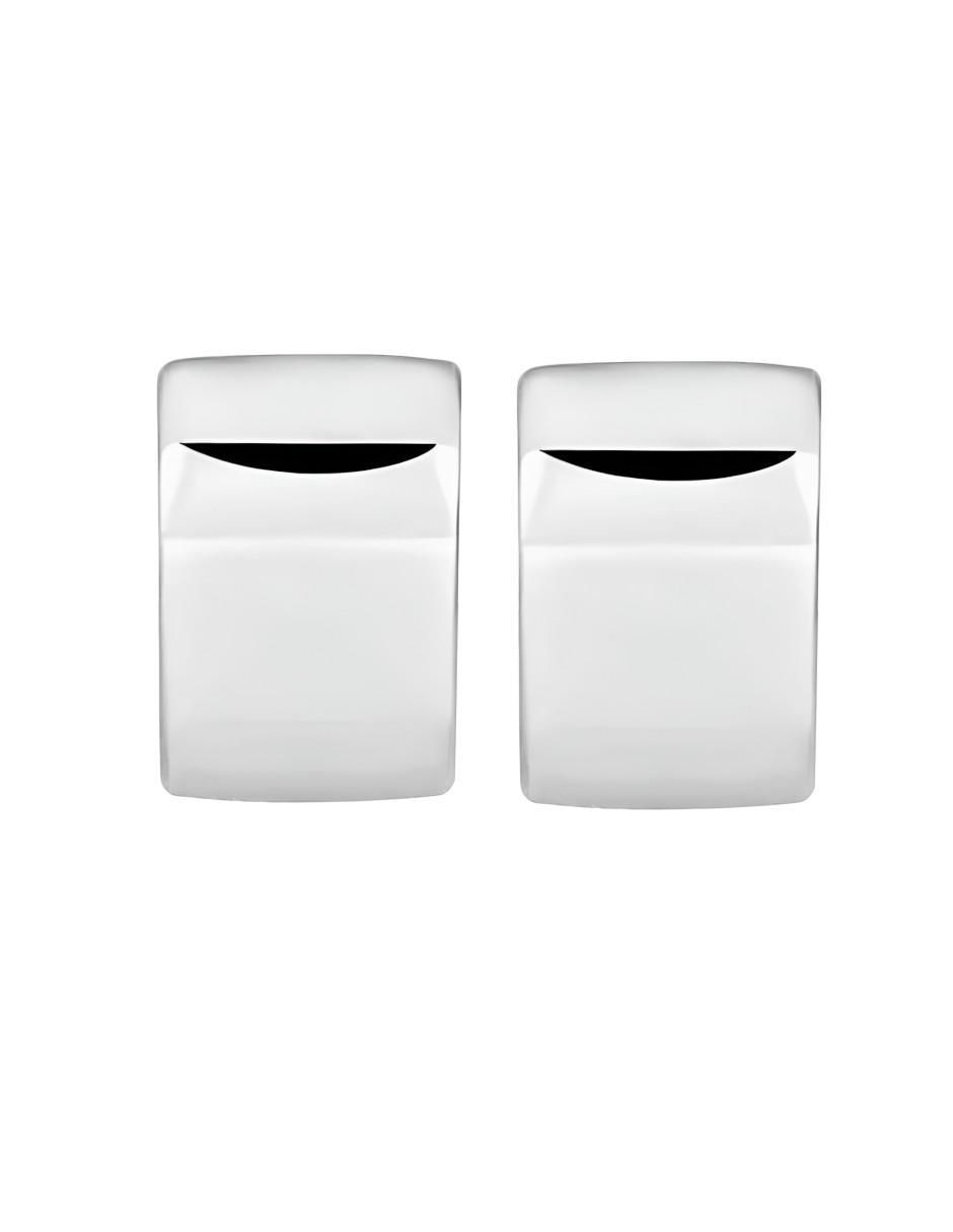 Aretes cortos de cubo de plata P 925 con acabado pulido 2