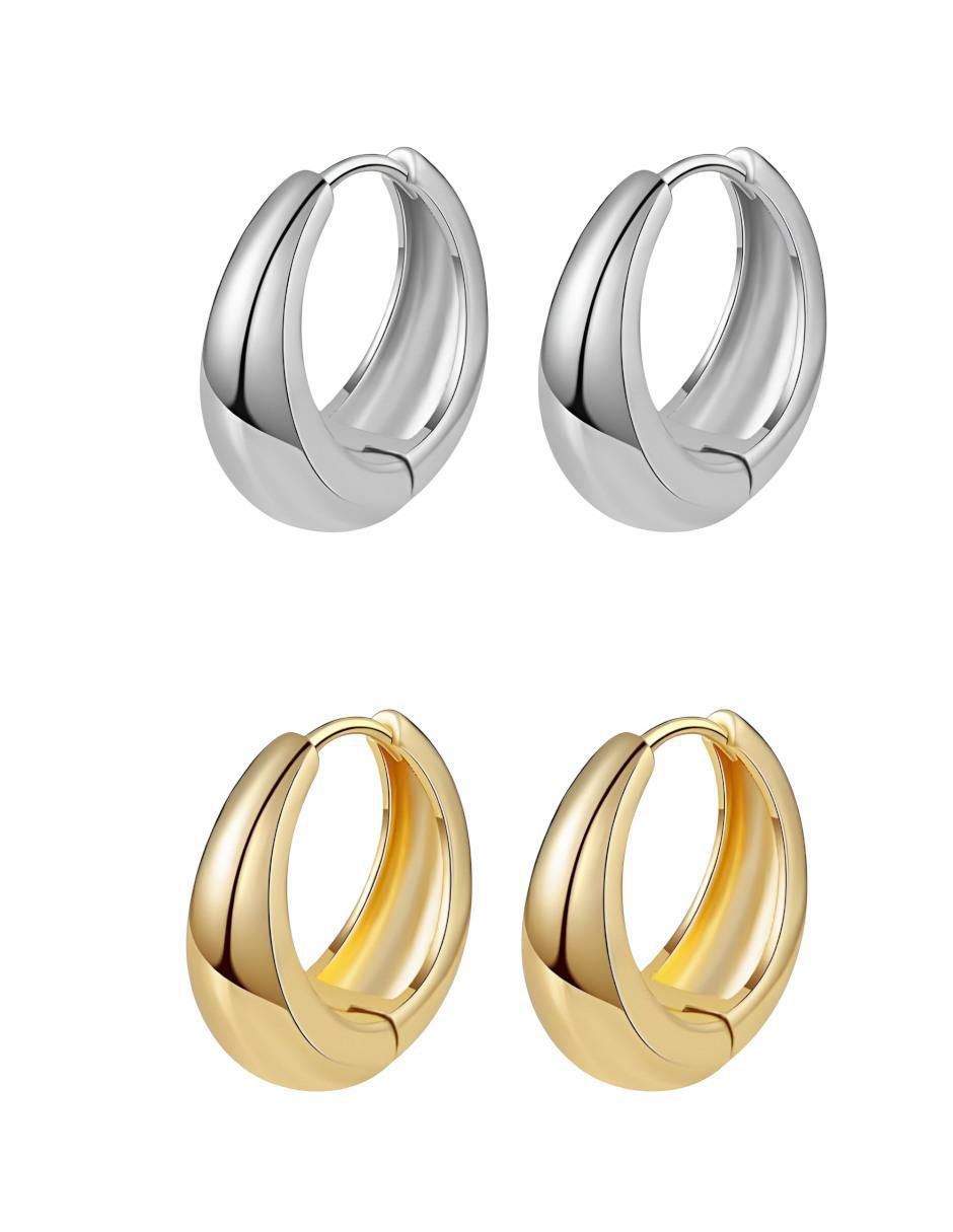 Set de aretes con acabado pulido