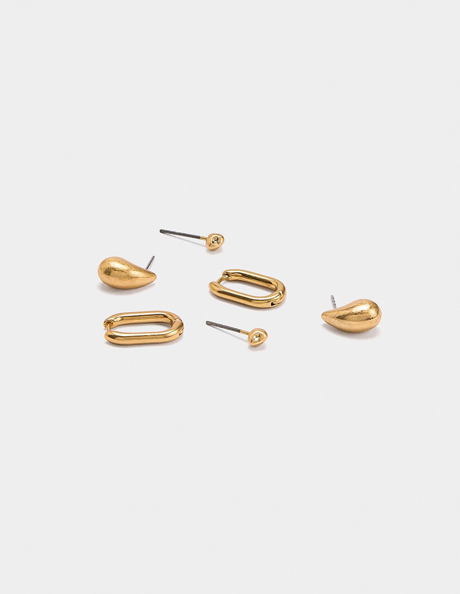 Set de aretes Golden Basics 2