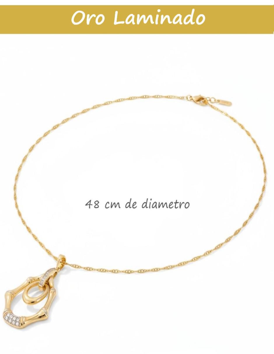 Aretes y collar de oro laminado 18 K zirconia 2