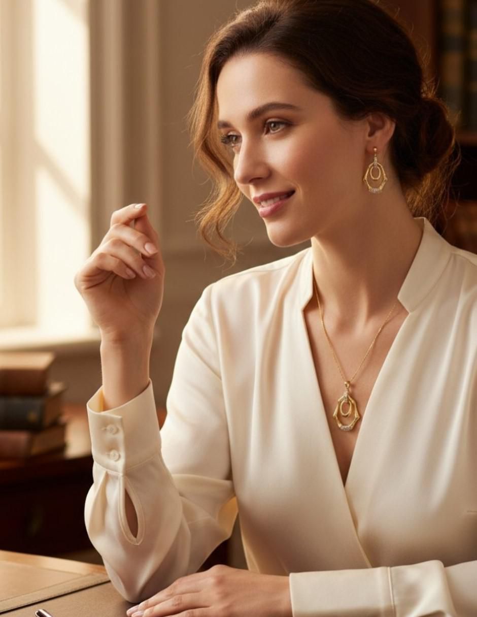 Aretes y collar de oro laminado 18 K zirconia 5